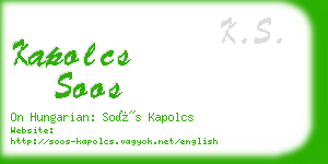 kapolcs soos business card
